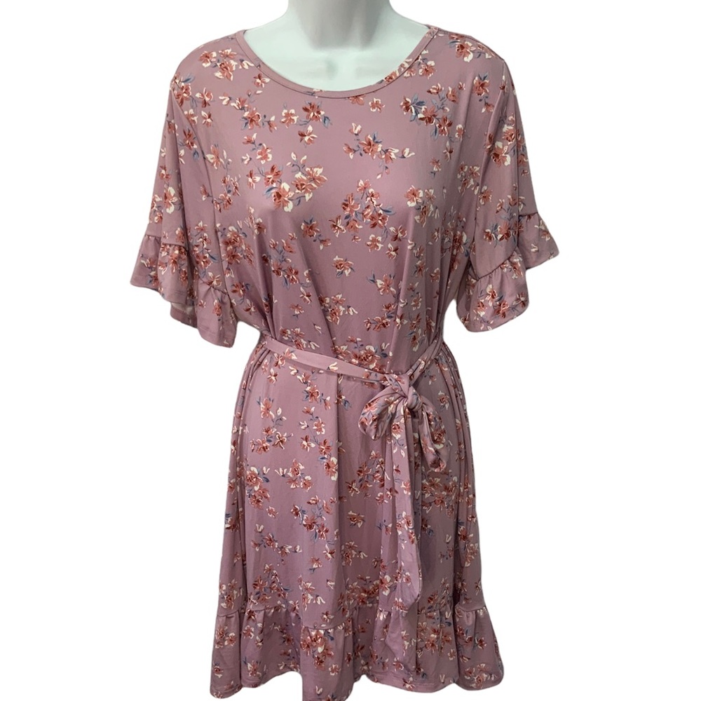 Robert Louis Floral Belted Dress NWT